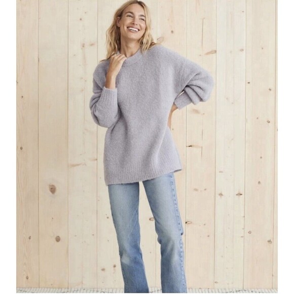 Jenni Kayne Boucle Cocoon Crewneck Sweater In Frost Size S Alpaca Merino Wool - Picture 2 of 8